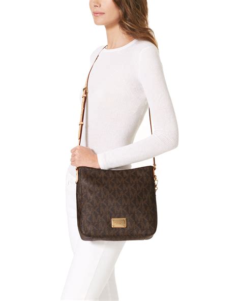 michael kors jet set chain medium messenger brown|michael michael kors jet set chain medium messenger.